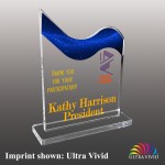 Small Wave Top Shaped Ultra Vivid Acrylic Award with Logo
