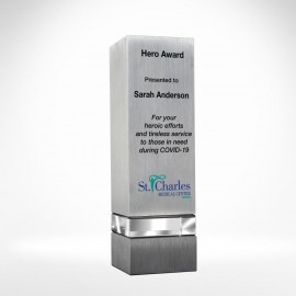 Silver Crystal Award - Ansley with Logo