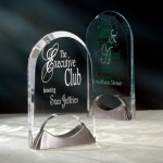Logo Branded Keystone Award - Acrylic/Satin Nickel 11"