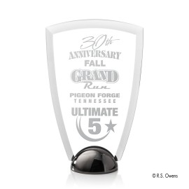Custom Arch Hemisphere - Acrylic/Black Nickel 6"  Custom Arch Hemisphere - Acrylic/Black Nickel 6"