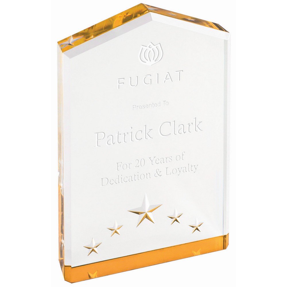 6" Gold Star Point Acrylic Logo Imprinted 6" Gold Star Point Acrylic Logo Imprinted