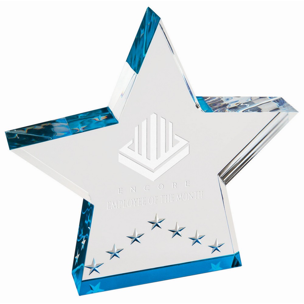 6" Blue Star Performer Acrylic Laser-etched 6" Blue Star Performer Acrylic Laser-etched