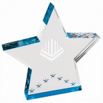 6" Blue Star Performer Acrylic Laser-etched