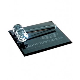 Personalized Optical Crystal Gavel with Black Mirror Base