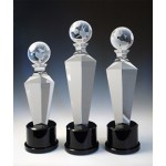 Logo Imprinted World Homage Award - Optic Crystal (12"x3 9/16"x3 9/16")