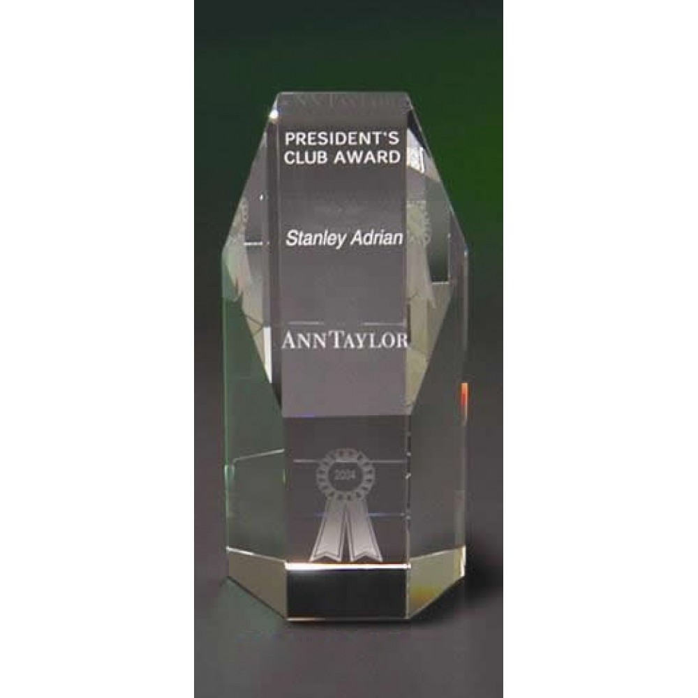 Promotional 6" Hexagonal Tower Crystal Award