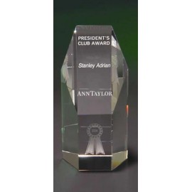 Promotional 6" Hexagonal Tower Crystal Award