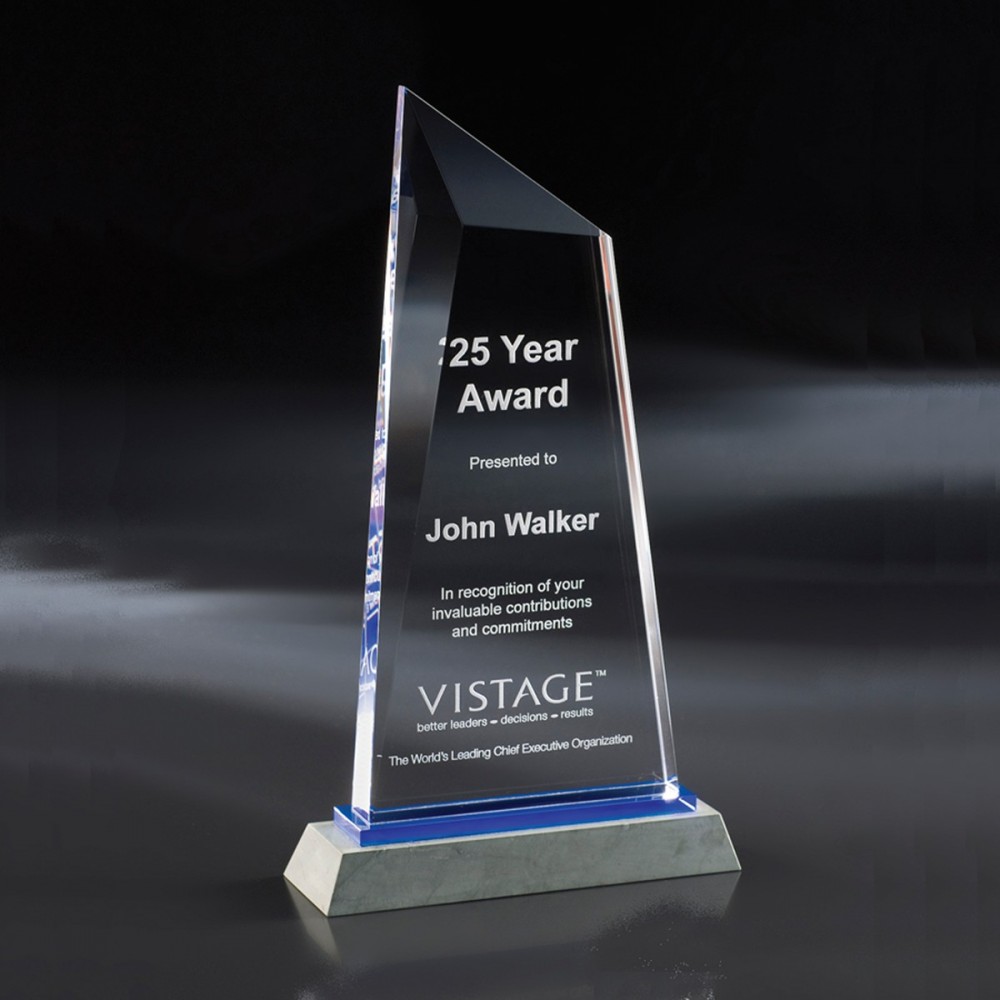 11 1/2" Pierpoint Crystal & Stone Award Laser-etched