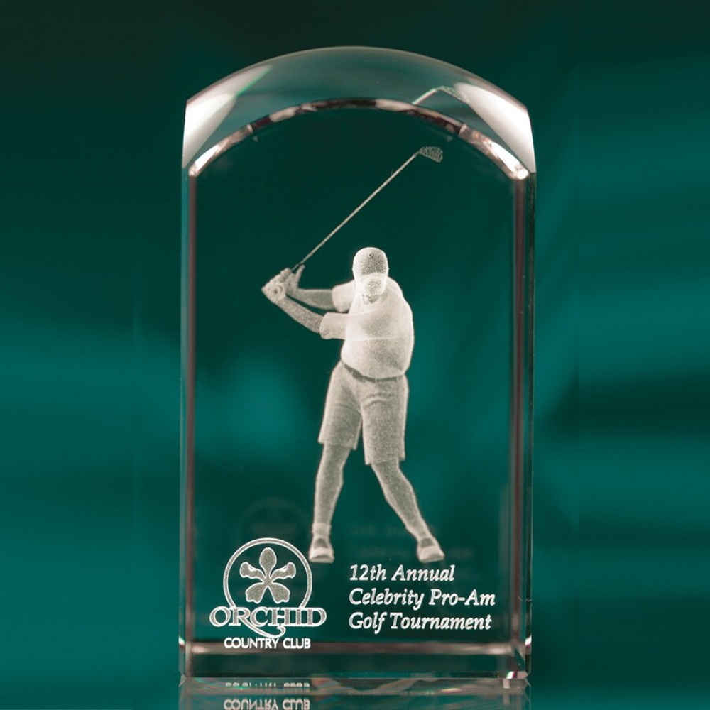 Custom Etched 7 1/8" Arched Tower Award Custom Etched 7 1/8" Arched Tower Award