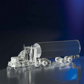 3 1/4" Oil Tanker Crystal Award with Logo