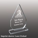 Logo Branded Large Inverse Diamond Shaped Etched Acrylic Award