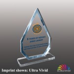 Personalized Medium Inverted Diamond Shaped Ultra Vivid Acrylic Award