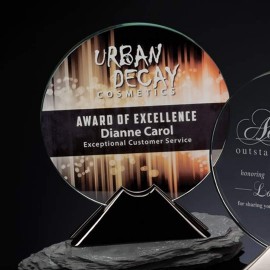 Personalized Luna Award - Starfire/Black Nickel 8" Diam  Personalized Luna Award - Starfire/Black Nickel 8" Diam