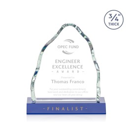 Logo Branded Dunwich Award - Starfire/Blue 6" H  Logo Branded Dunwich Award - Starfire/Blue 6" H