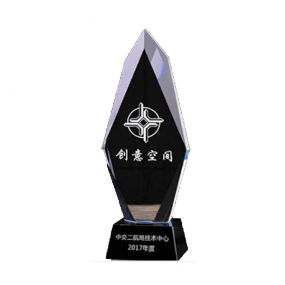 Creative Trophy Crystal Award With Resin Base with Logo