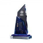 Creative Award Blue Crystal Trophy With Base with Logo