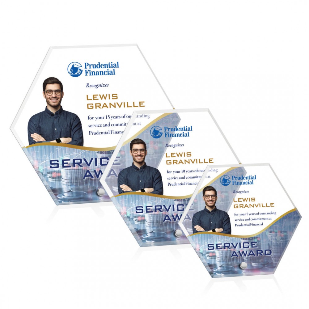 Personalized Polaris Hexagon VividPrint Award - Silver