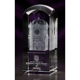 Crystal Dome Top Rectangle Award (2"x3 1/2"x2") with Logo