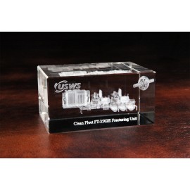 Crystal Standard Rectangle Award (1 5/8"x2 3/8"x1 5/8") with Logo  Crystal Standard Rectangle Award (1 5/8"x2 3/8"x1 5/8") with Logo