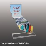 Medium California Shaped Full Color Acrylic Award with Logo
