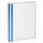 Logo Imprinted 5" x 7" Rectangle Acrylic with Blue Edge