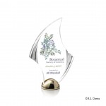Promotional VividPrint Award - Flourish Hemisphere/Bright Gold 8"