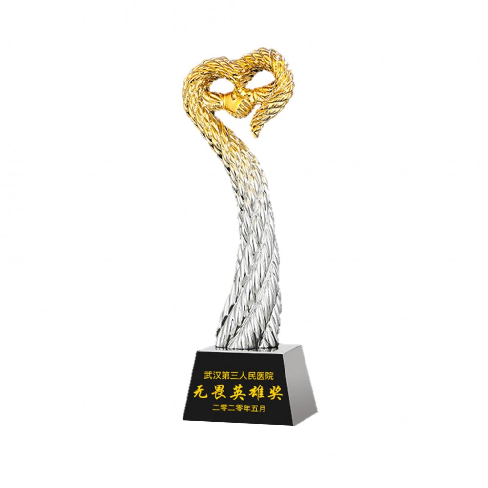 Personalized Golden Silver Gradient Resin Trophy Custom Award