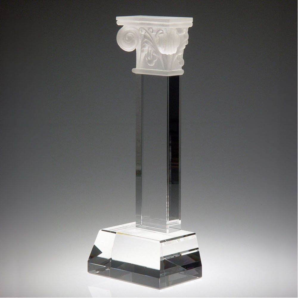 Pillar of Success Crystal Award with Logo