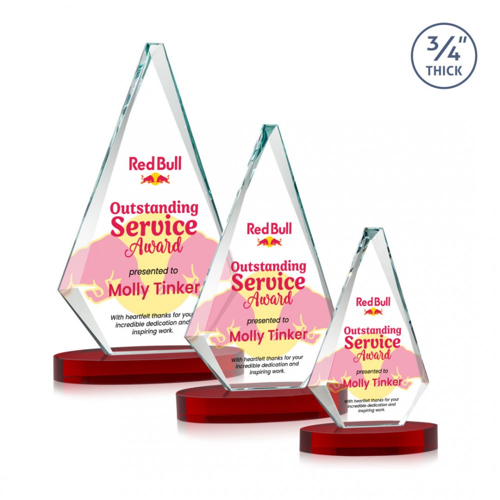 Customized Windsor VividPrint Award on Alberton Base - Red