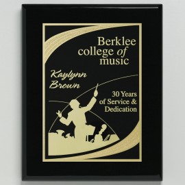 Promotional Aberdeen Black Plaque 9" x 12" with Lasered Plate  Promotional Aberdeen Black Plaque 9" x 12" with Lasered Plate