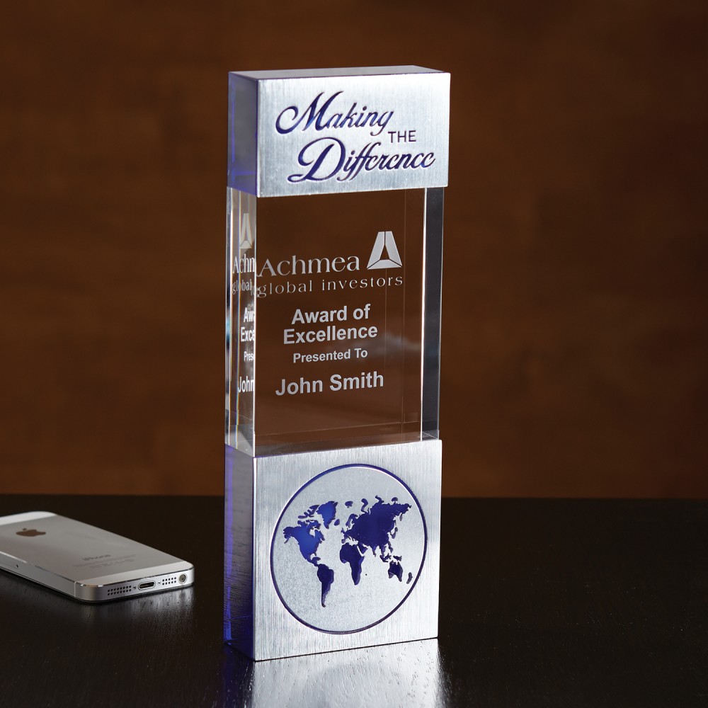 Laser-etched Making the Difference Tower Award Laser-etched Making the Difference Tower Award