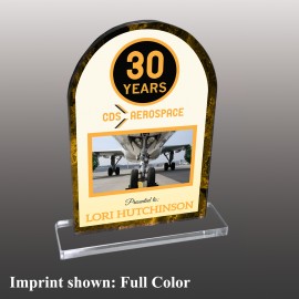 Promotional Medium Rounded Top Rectangle Shaped Full Color Acrylic Award