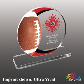 Small Football Themed Ultra Vivid Acrylic Award with Logo