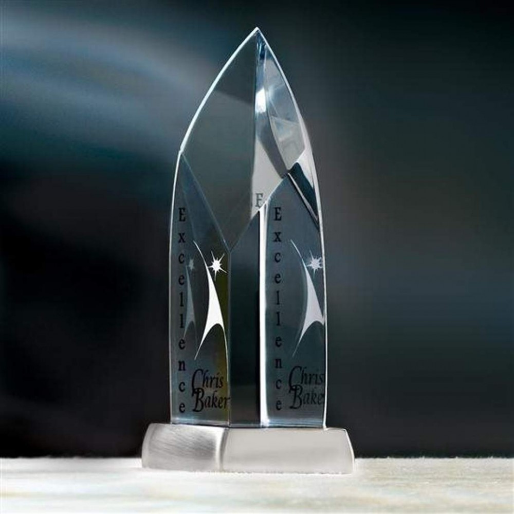 Personalized Aspire Award - Acrylic/Satin Pewter 11"