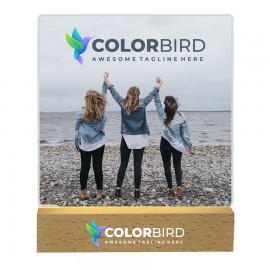 Unique Custom Shaped LED Light With Wooden Base Personalization Optional-ocean price with Logo