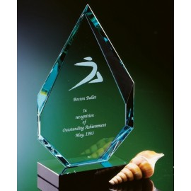 Custom 9" Jade Angular Flame on Marble Base  Custom 9" Jade Angular Flame on Marble Base