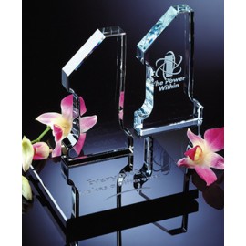 Crystal Number "1" Award on Glass Base with Logo