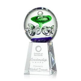 Aquarius Award on Celestina Base - 4" Diam with Logo  Aquarius Award on Celestina Base - 4" Diam with Logo
