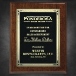 Aberdeen Walnut Plaque 8" x 10" with Lasered Plate with Logo