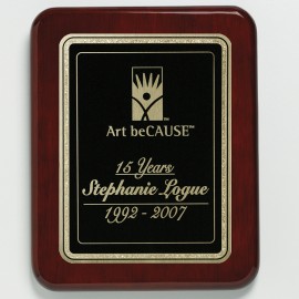 Logo Branded Champlain Rosewood Plaque 7" x 9" with Lasered Plate  Logo Branded Champlain Rosewood Plaque 7" x 9" with Lasered Plate