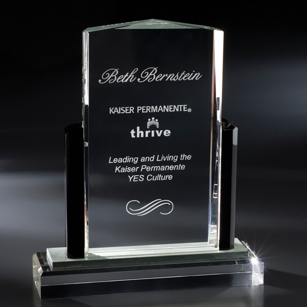 10" Presidio Crystal & Stone Award Custom Etched 10" Presidio Crystal & Stone Award Custom Etched