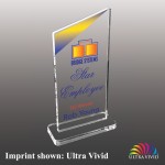 Large Angled Top Rectangle Shaped Ultra Vivid Acrylic Award with Logo
