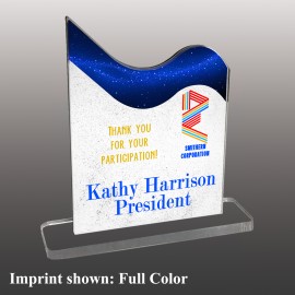 Medium Wave Top Shaped Full Color Acrylic Award with Logo  Medium Wave Top Shaped Full Color Acrylic Award with Logo