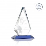Custom Etched Windsor Award - Starfire/Blue 8"