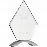 7 1/4" Diamond Cosmic Acrylic with Silver Base Laser-etched