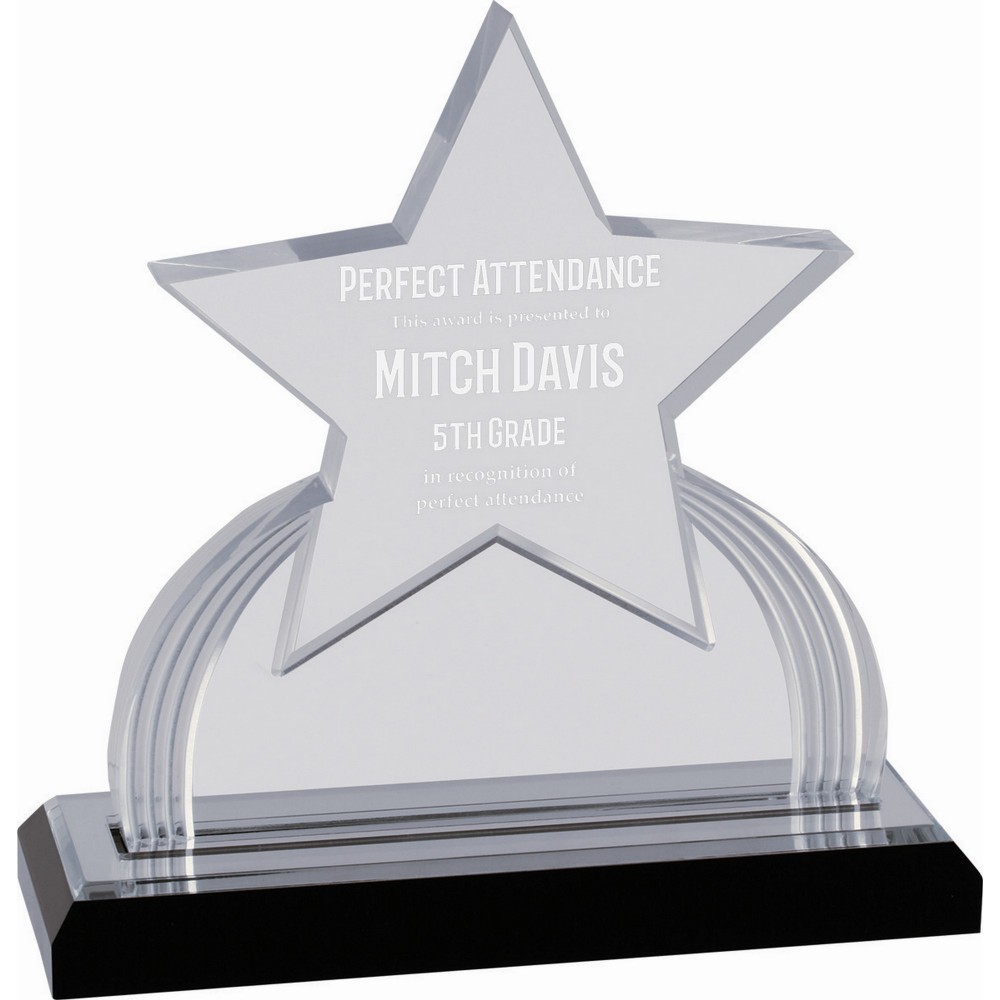 Custom Etched 7 1/4" Silver Carved Star Impress Acrylic Custom Etched 7 1/4" Silver Carved Star Impress Acrylic