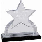 Custom Etched 7 1/4" Silver Carved Star Impress Acrylic