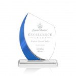 Customized Wadebridge Award - Starfire/Blue 6"