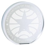 4" Crystal Halo Self-Standing Desktop Award Clear with Logo