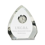 Clear Crystal Arch Clock Award with Logo